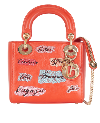 Mini Lady Dior, &pound;2,200, Handbags, Red, Leather, Front view